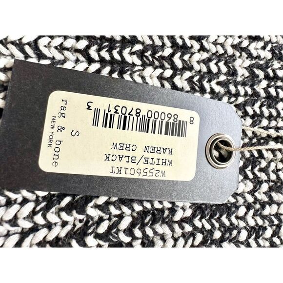 NWT - rag & bone Black/White Karen Crew Neck Sweater (Size S) - Picture 8 of 12